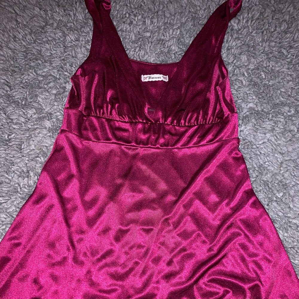 A s/m brand forever dark  pink silky top
